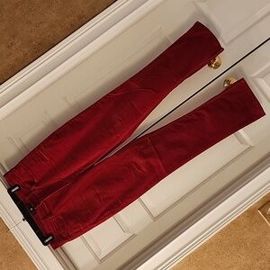 Holiday red velvet jeans